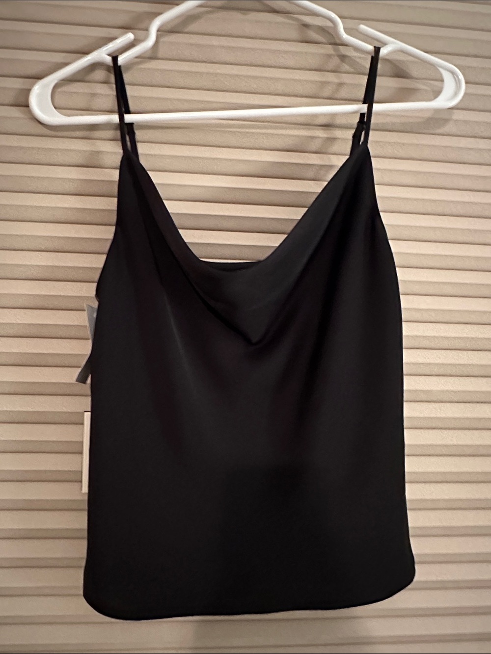 Babaton Black Satin Cowl-Neck Camisole